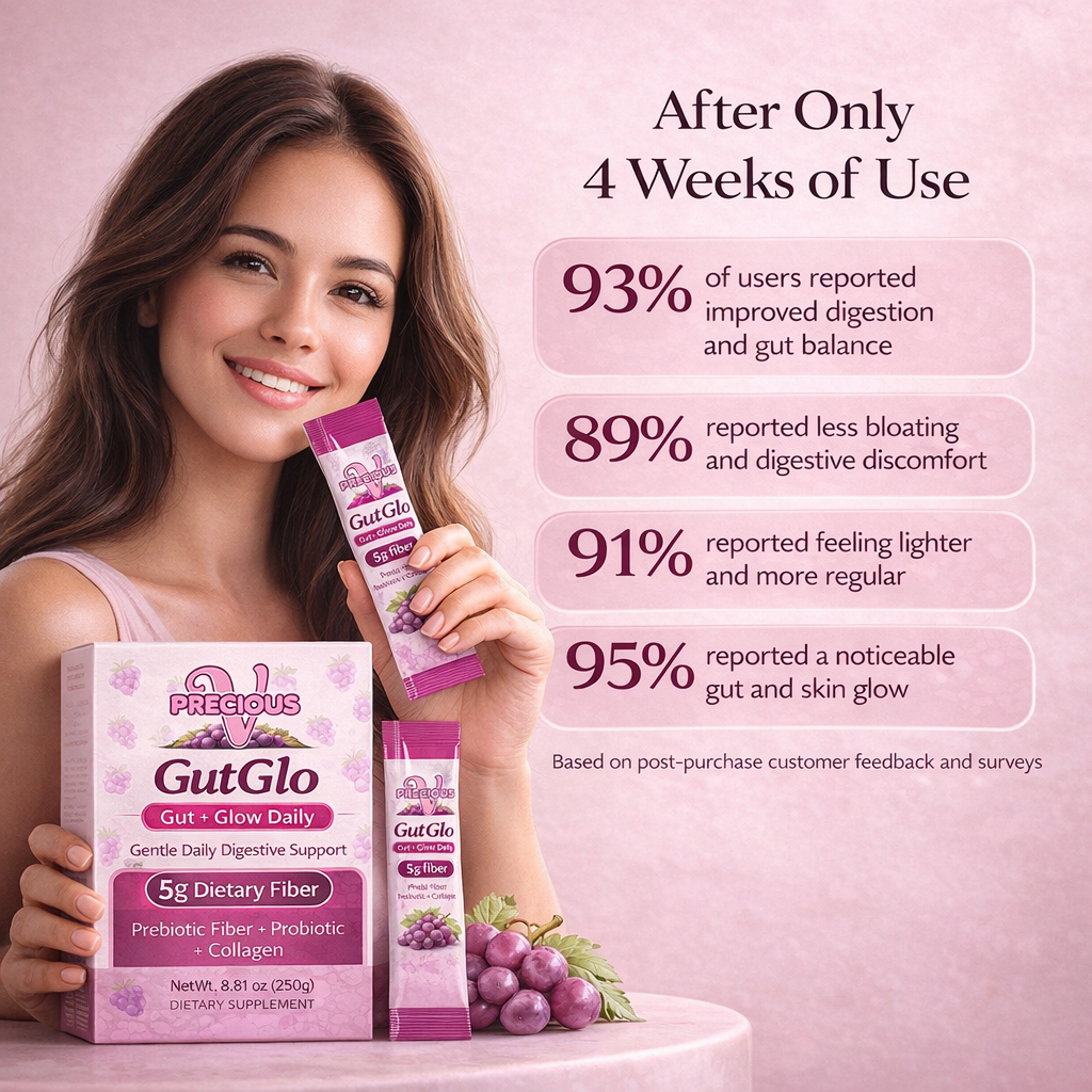 GutGlo Grape Jelly Sticks | 5g Prebiotic Fiber + Probiotic + Collagen |10 Pack