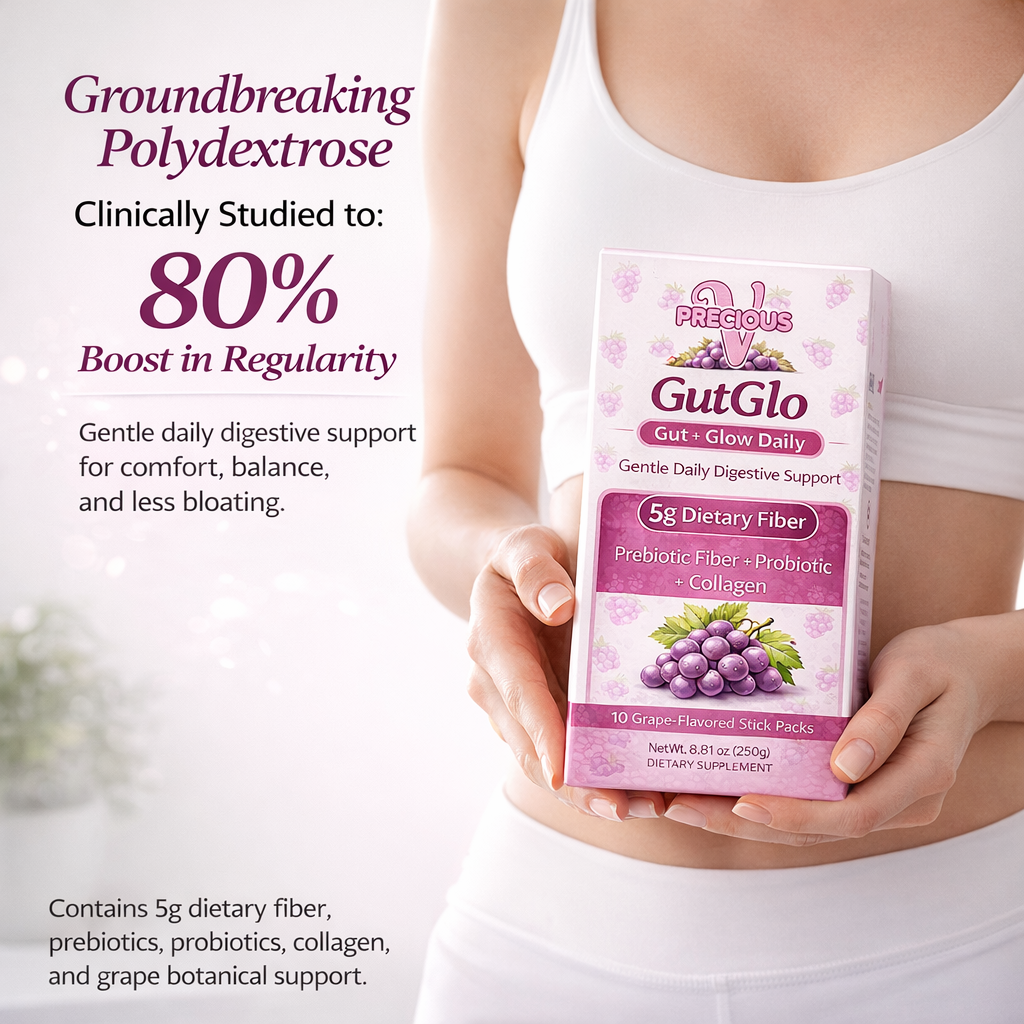 GutGlo Grape Jelly Sticks | 5g Prebiotic Fiber + Probiotic + Collagen |10 Pack